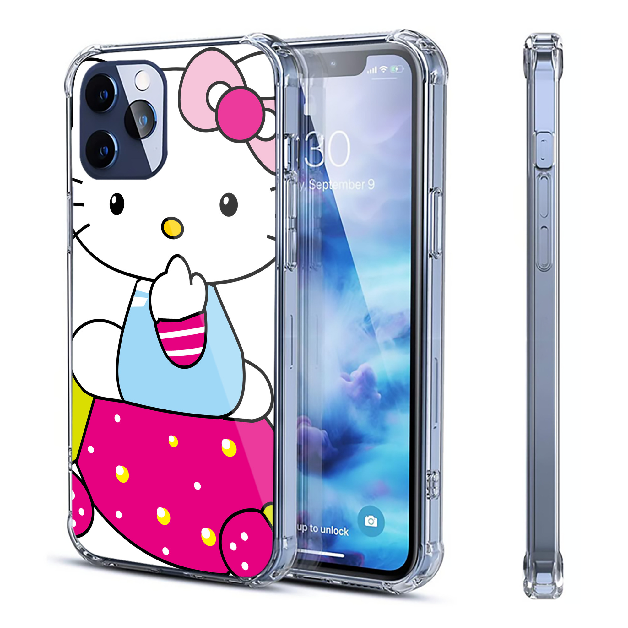 （画像用） Hello Kitty ハローキティ 【iPhone 12シリーズ対応】透明スマホケース（クリアソフトケース）